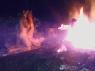 Late night bonfire fucking