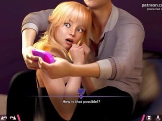 Double Homework &vert; desiring blonde teen young woman tries to distract beau from gaming by showing her hot big ass and riding his manhood &vert; My sexiest gameplay moments &vert; Part &num;14