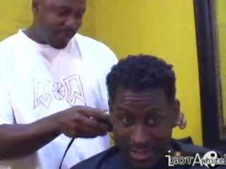 ThrowBack - Summer get gangbanged in the Barber Shop